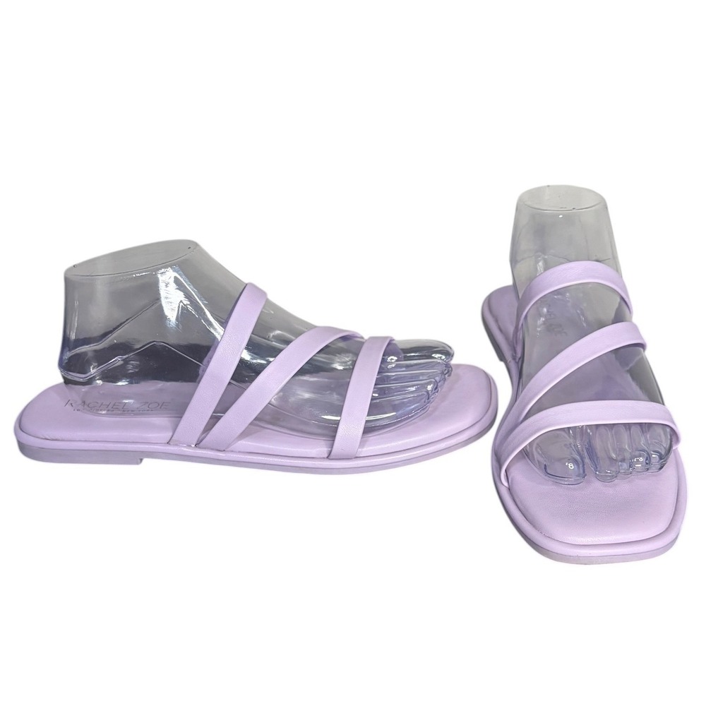 Rachel‎ Zoe Lavender Treat Strappy Flat Sandals  Square Toe Women's Size 9.5M